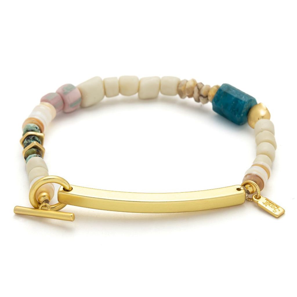 Hidden Message Bracelet F_cking Great Blue Apatite Gold