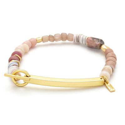 Hidden Message Bracelet Loved Rhodochrosite Gold