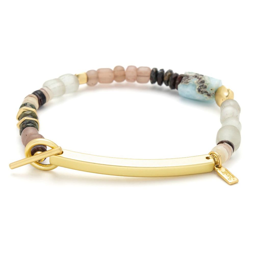 Hidden Message Bracelet Badass Larimar Gold