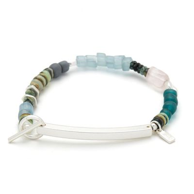 Hidden Message Bracelet Boss B_tch Rose Quartz Silver