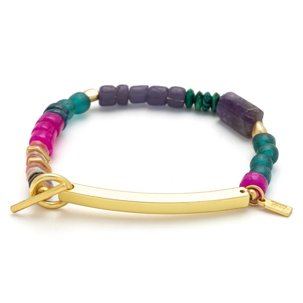 Hidden Message Bracelet Strong AF Amethyst Gold