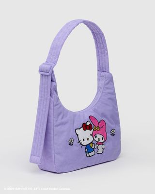 Baggu Mini Nylon Shoulder Bag Embroidered Hello Kitty &amp; My Melody