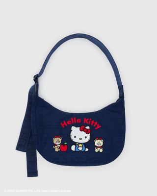 Baggu Medium Nylon Crescent Bag Embroidered Hello Kitty &amp; Teddy