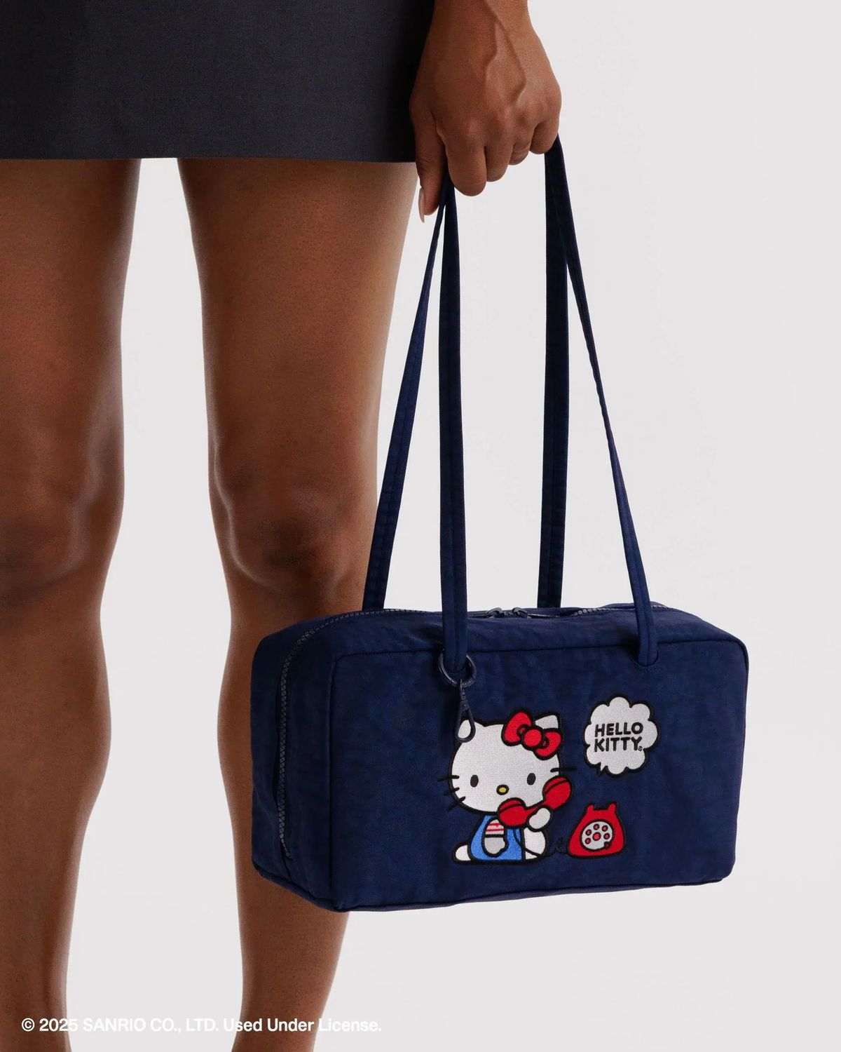 Baggu Nylon Bowler Bag Embroidered Hello Kitty Phone