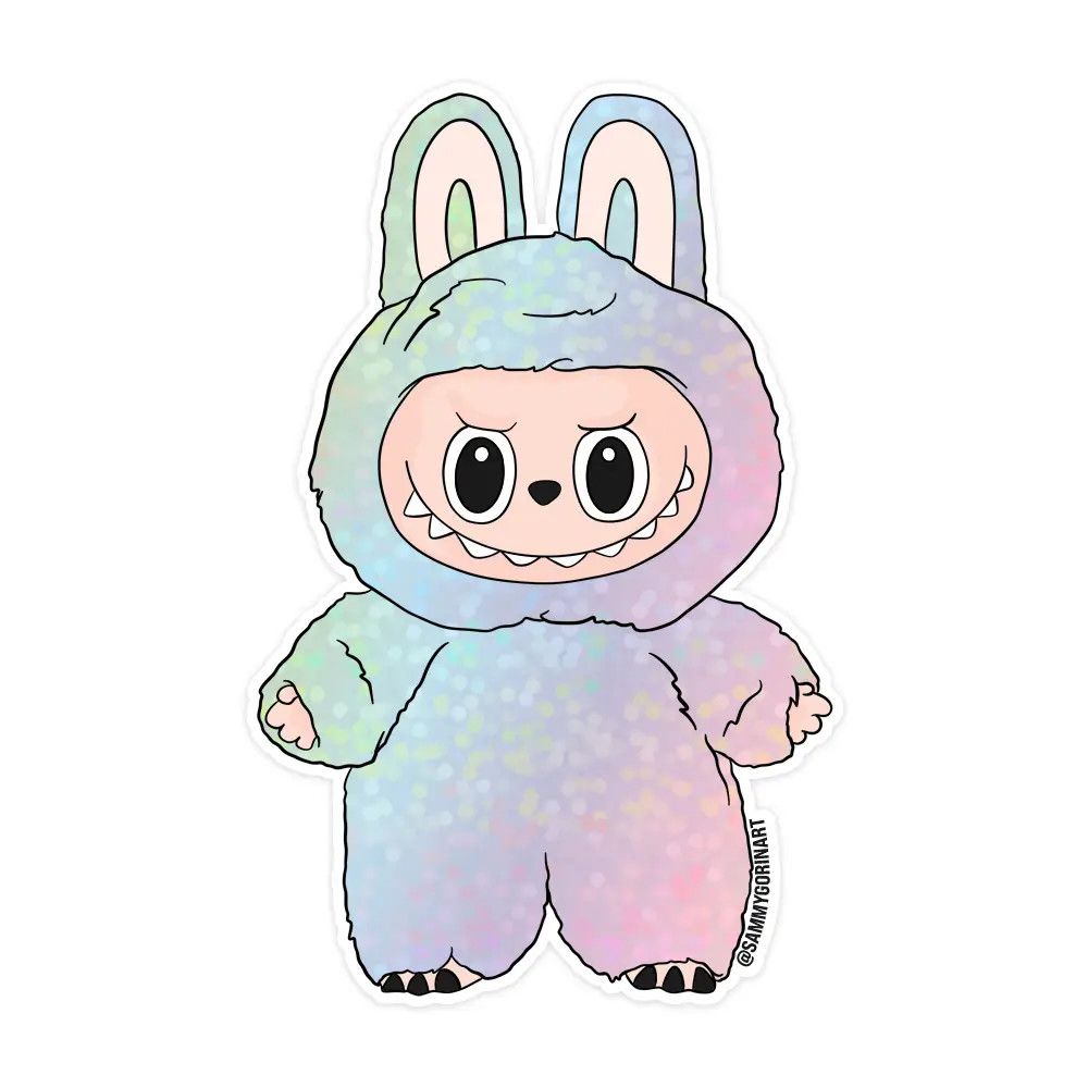 Glitter Lbubu Monster Sticker