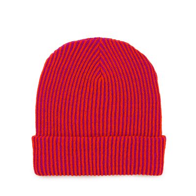 Simple Rib Beanie Poppy Magenta