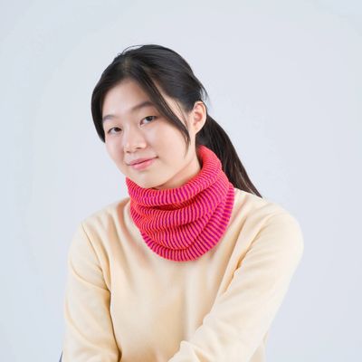 Simple Rib Snood Poppy Magenta