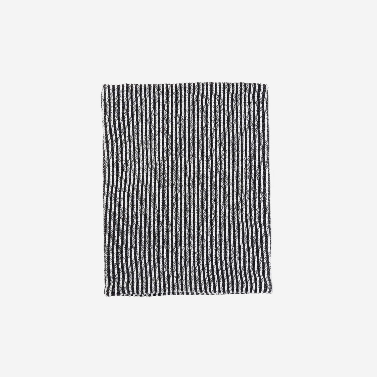 Simple Rib Snood Black White