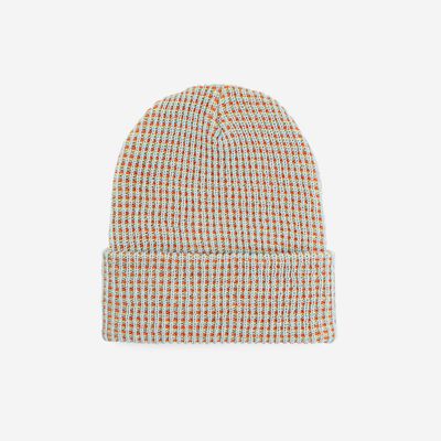 Simple Grid Beanie Stone Blue