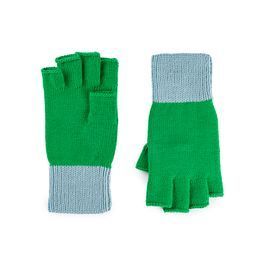 Colorblock Fingerless Gloves Kelly Stone Blue S/M