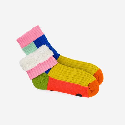 Kaleidoscope House Socks Olive Cobalt