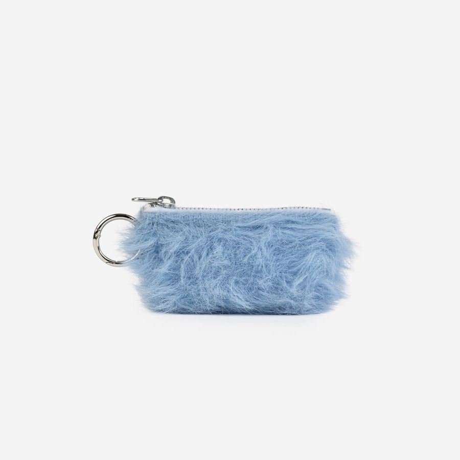 Faux Fur Pouch Bag Charm Perwinkle