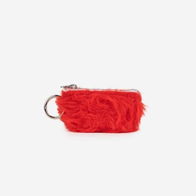 Faux Fur Pouch Bag Charm Poppy