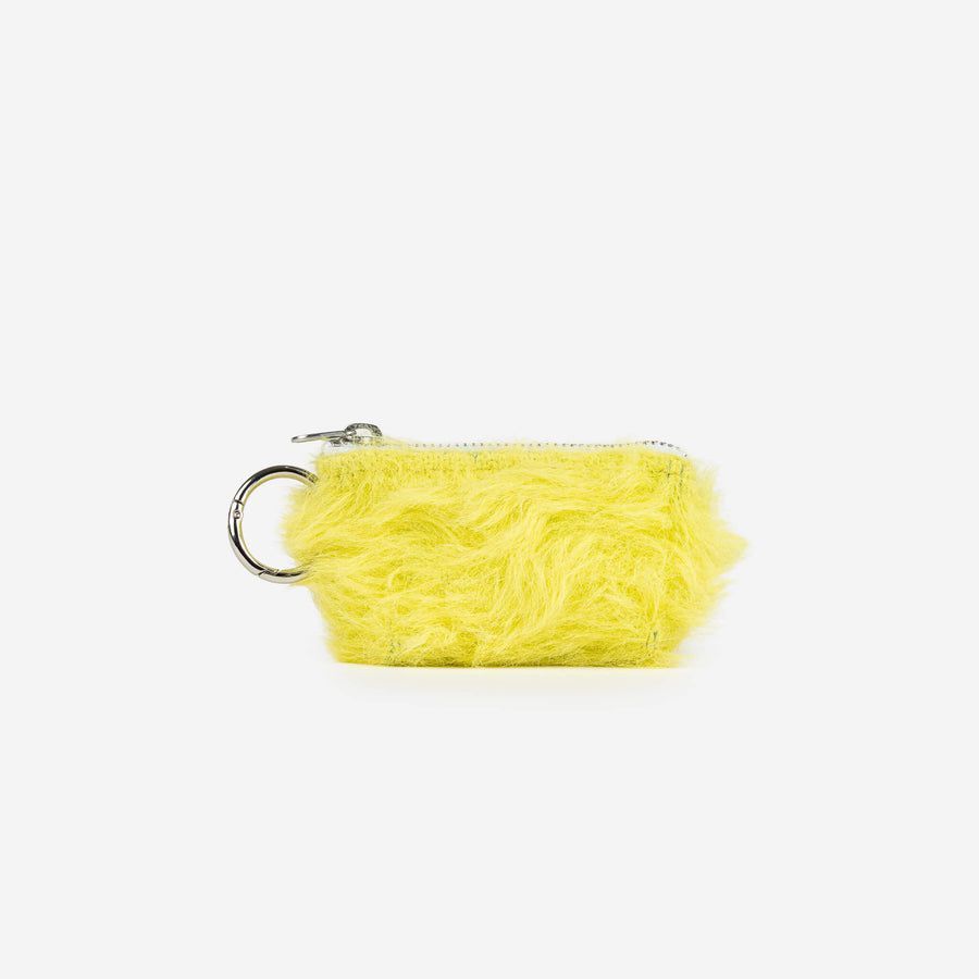 Faux Fur Pouch Bag Charm Lime
