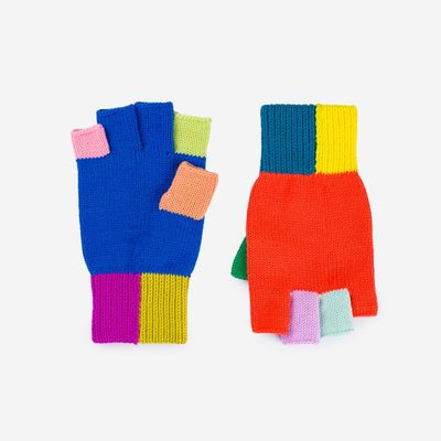 Mismatch Fingerless Gloves Rainbow