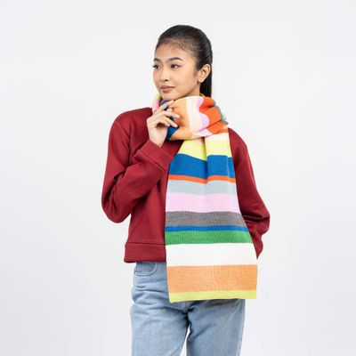 Multi Stripe Big Scarf Rainbow
