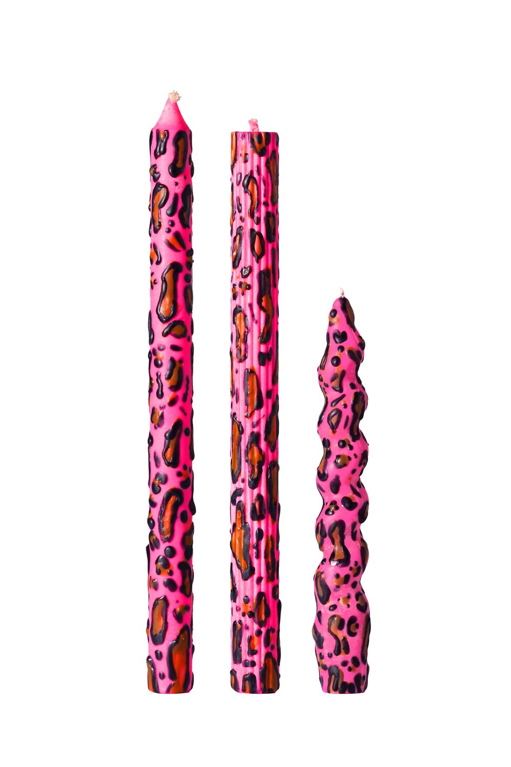 Leopard Taper Candles Set of 3