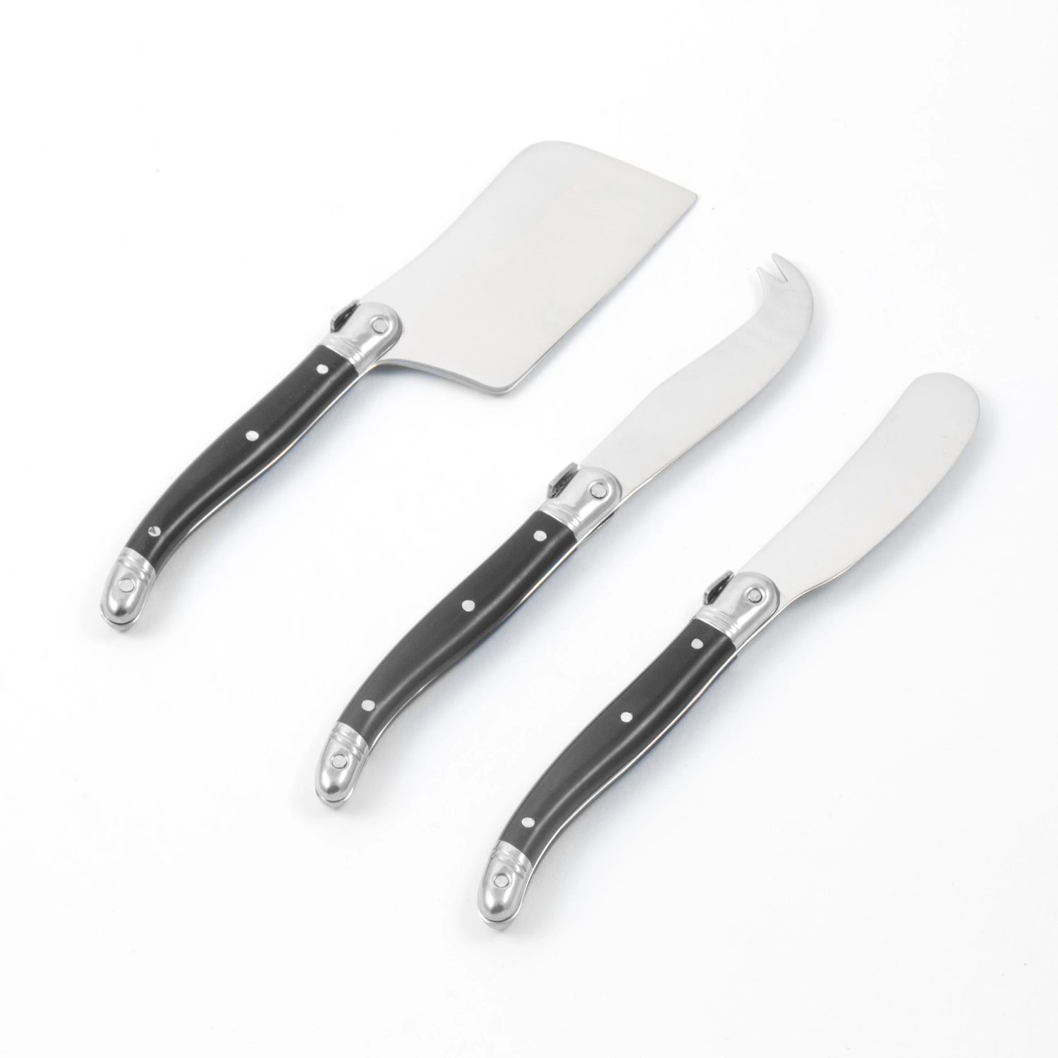 Laguiole 3 Piece Mini Cheese Utensil Set Black