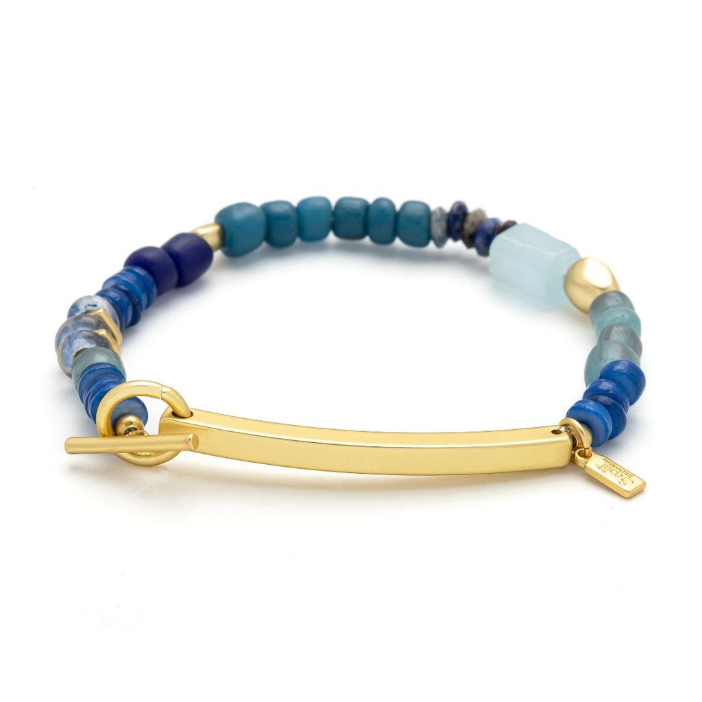 Hidden Message Bracelet F♥cking Awesome Aquamarine Gold