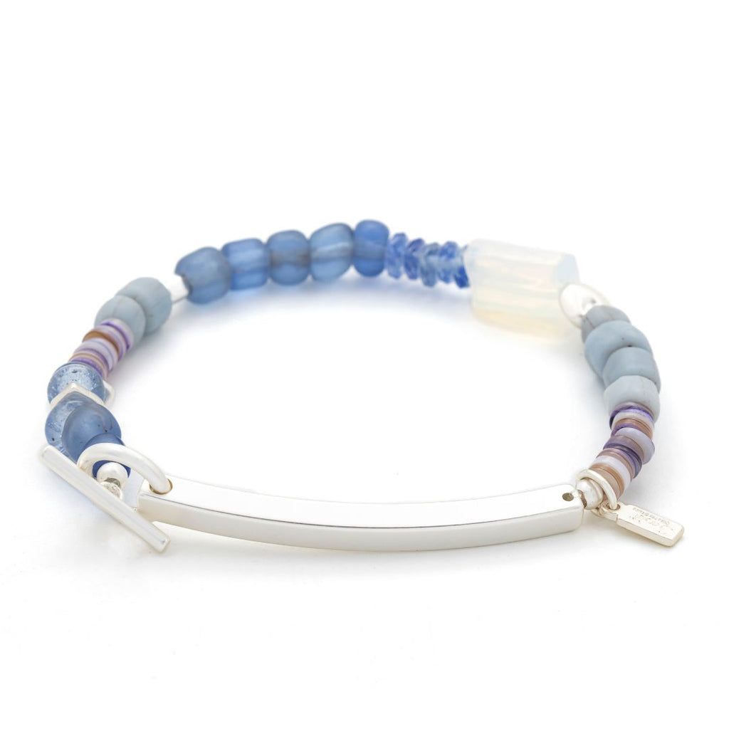 Hidden Message Bracelet  Strong Opalite Silver