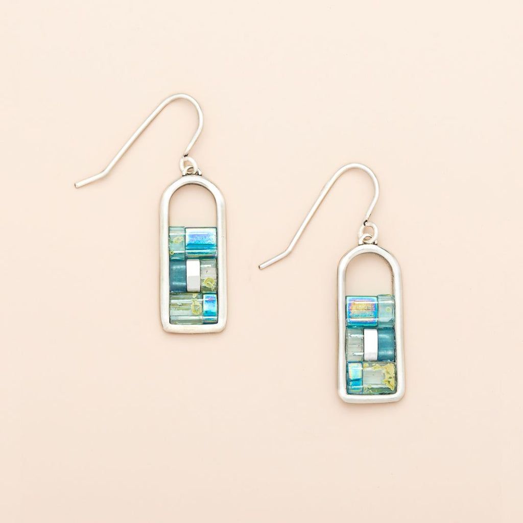 Miyuki Frame Earring Marine Silver