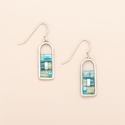 Miyuki Frame Earring Marine Silver