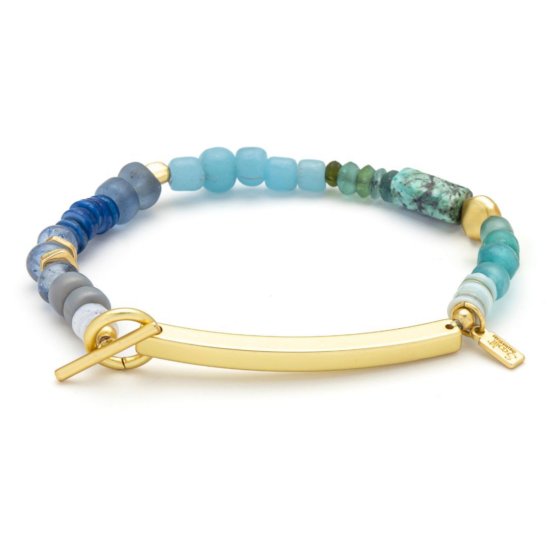 Hidden Message Bracelet Brave African Turquoise Gold