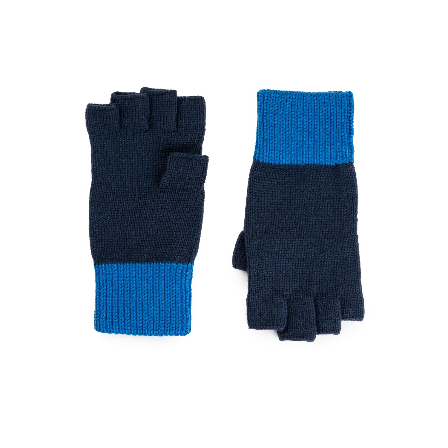 Colorblock Fingerless Gloves Navy S/M