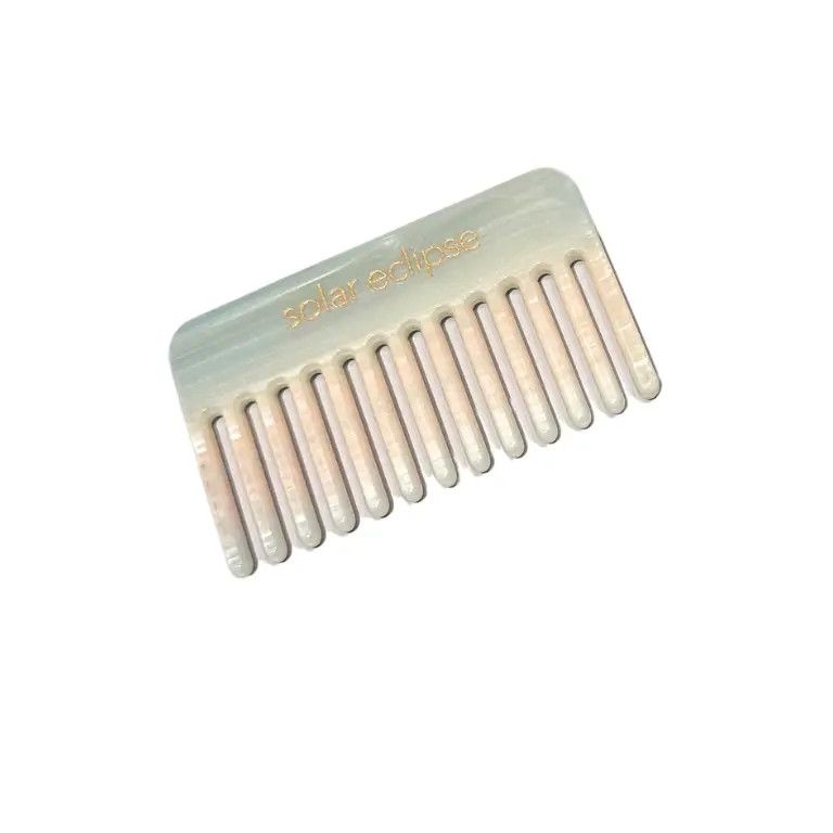Pocket Size Wide Tooth Hair Comb Pastel Stripe