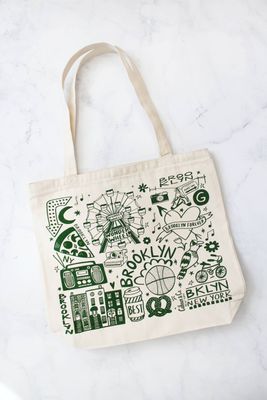 Brooklyn Canvas Tote Bag w/Zipper Green