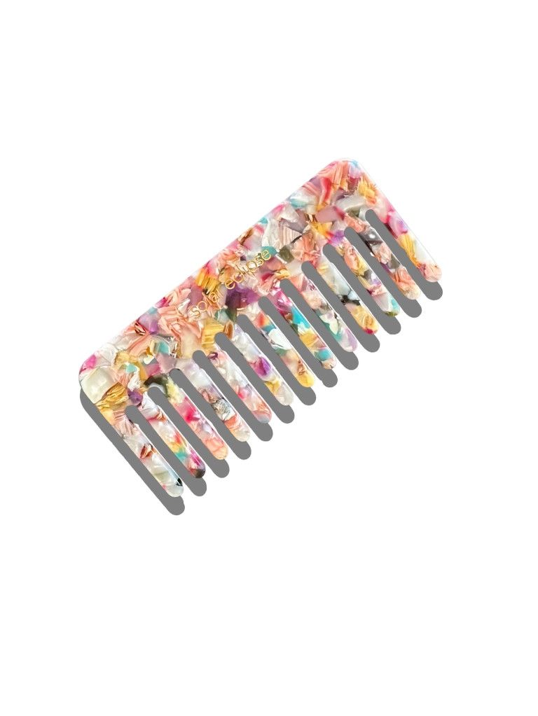Pocket Size Wide Tooth Hair Comb  Multi-Tortoise