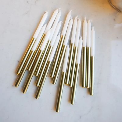 Gold Metallic Dip 16 Candle Set