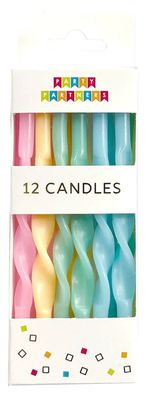 Twisted Pastel Rainbow 12 Candle Set