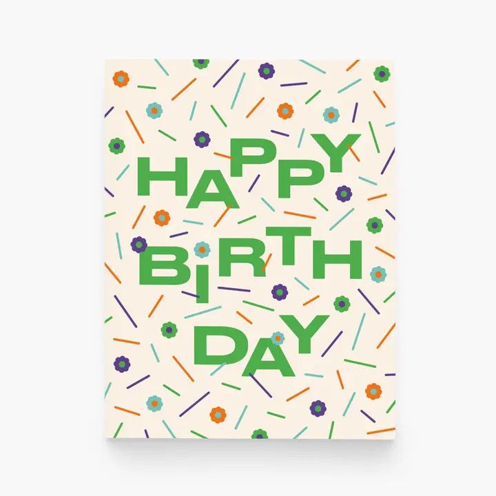 Retro Flower Confetti Sprinkles Card
