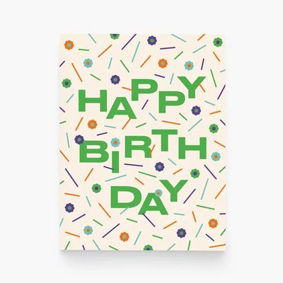 Retro Flower Confetti Sprinkles Card