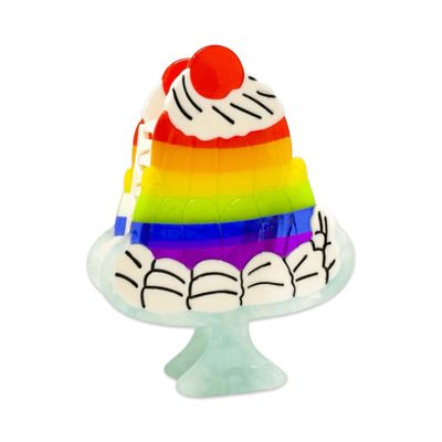Large Rainbow Jello Cake Hair Claw