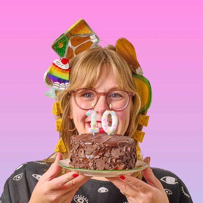 Large Rainbow Jello Cake Hair Claw