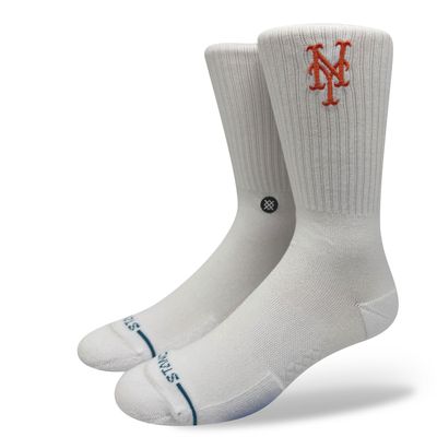 NYM Crest White Socks 