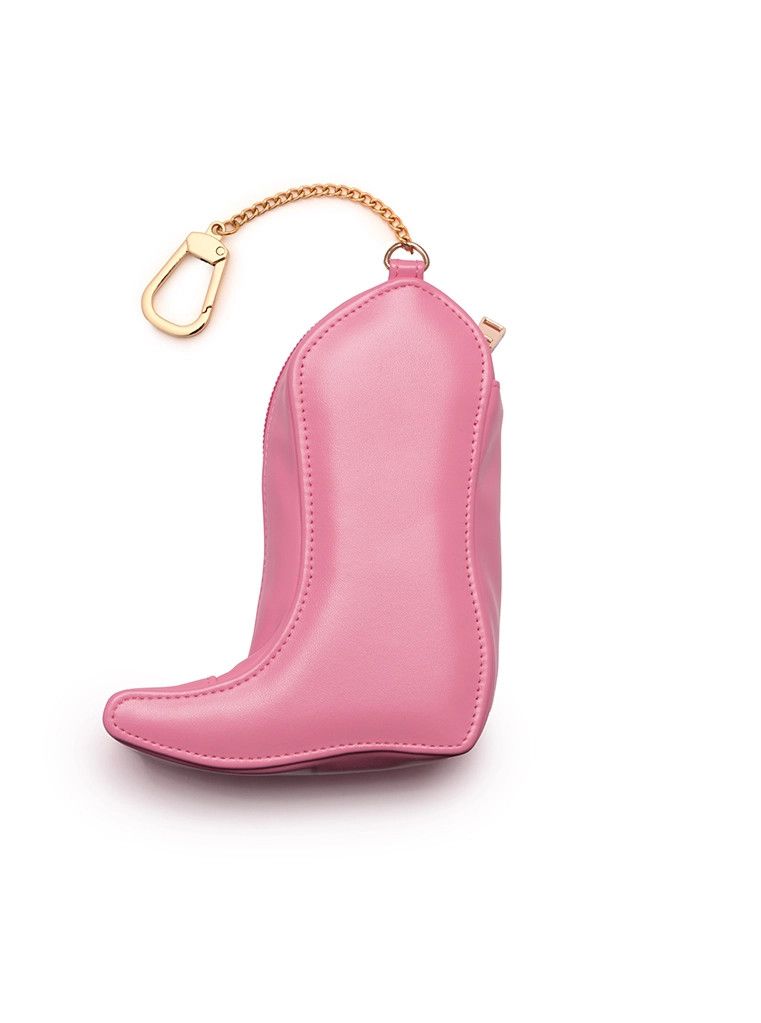 2-in-1 Bag Charm &amp; Reusable Bag Pink Cowgirl Boot