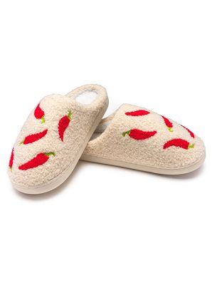 Slippers Spicy Chili Peppers Off-White