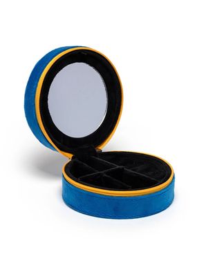 Velvet Jewelry Case Caviar Tin Blue