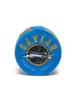 Velvet Jewelry Case Caviar Tin Blue