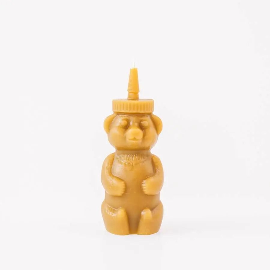 Honey Bear Beeswax Candle