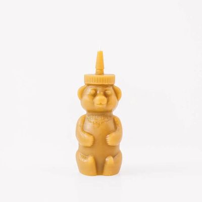 Honey Bear Beeswax Candle
