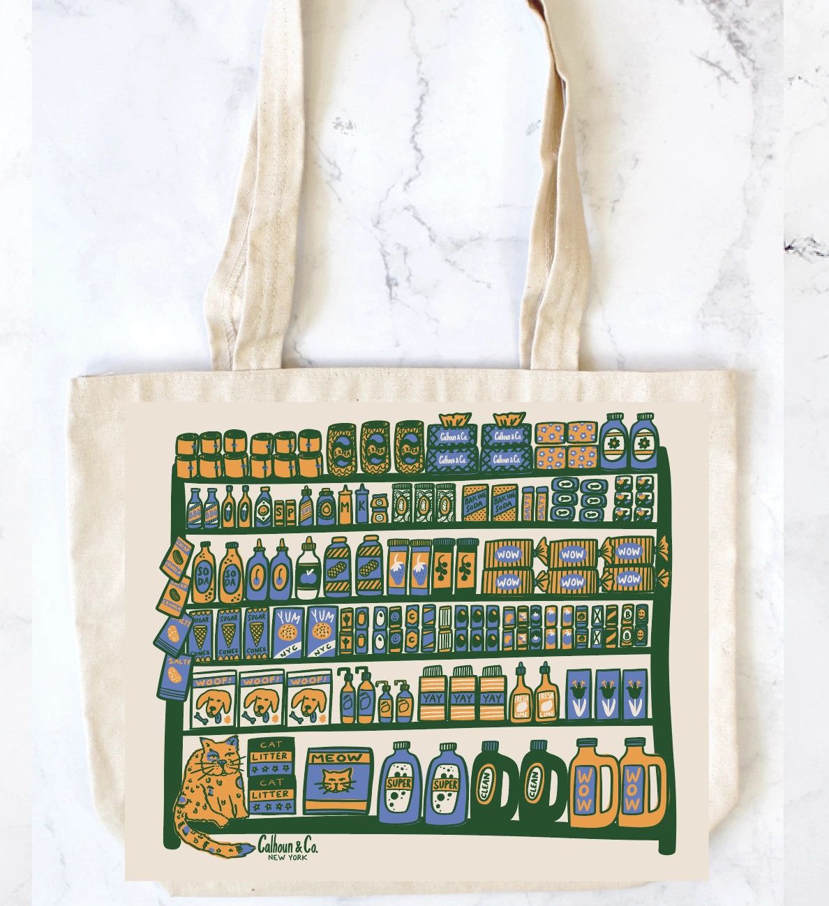 Bodega Shelfie Canvas Tote Bag with Zipper