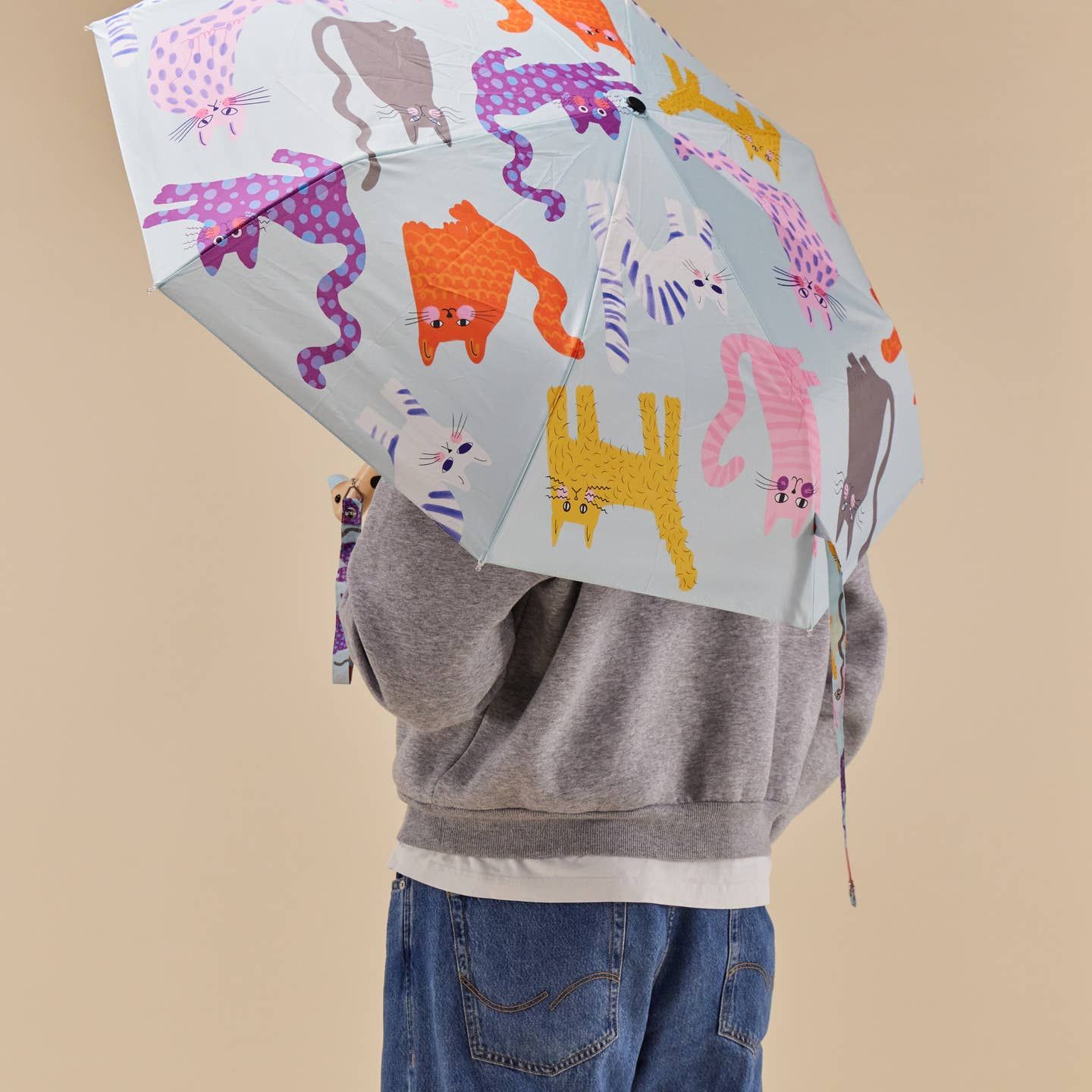 Ice Arty Cats Blue Eco-Friendly Compact Umbrella