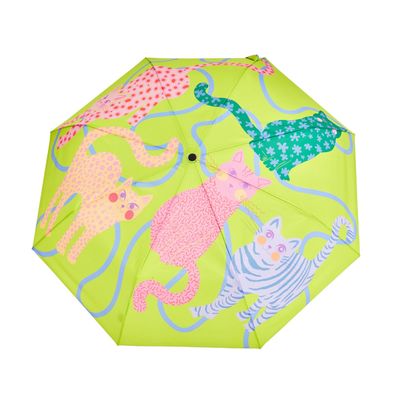 Ice Arty Cats Green Eco-Friendly Compact Umbrella