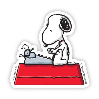 Peanuts® Typing Snoopy Sticker
