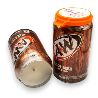 A &amp; W Root Beer Soda Can Soy Candle