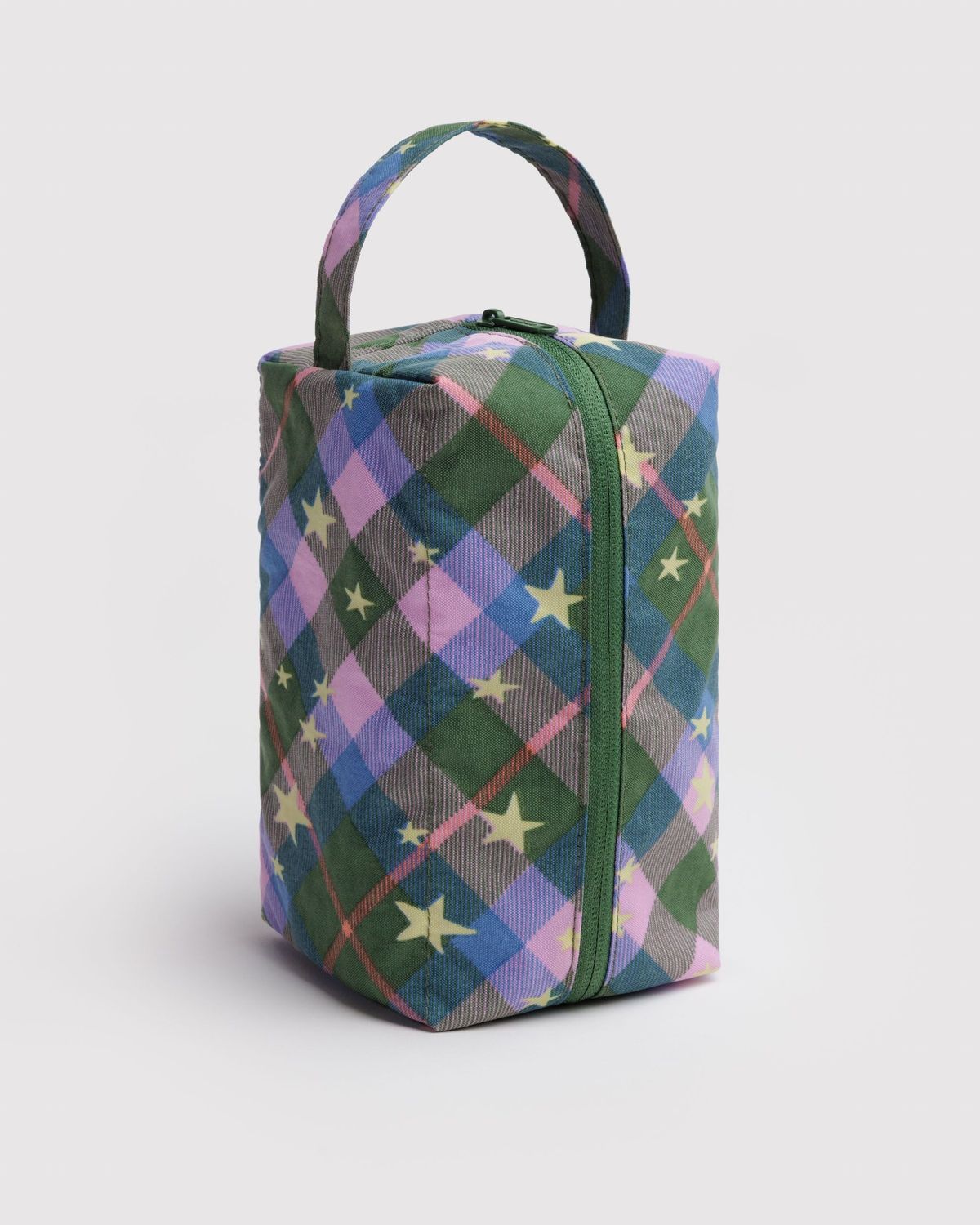 Baggu Dopp Kit Green Star Plaid